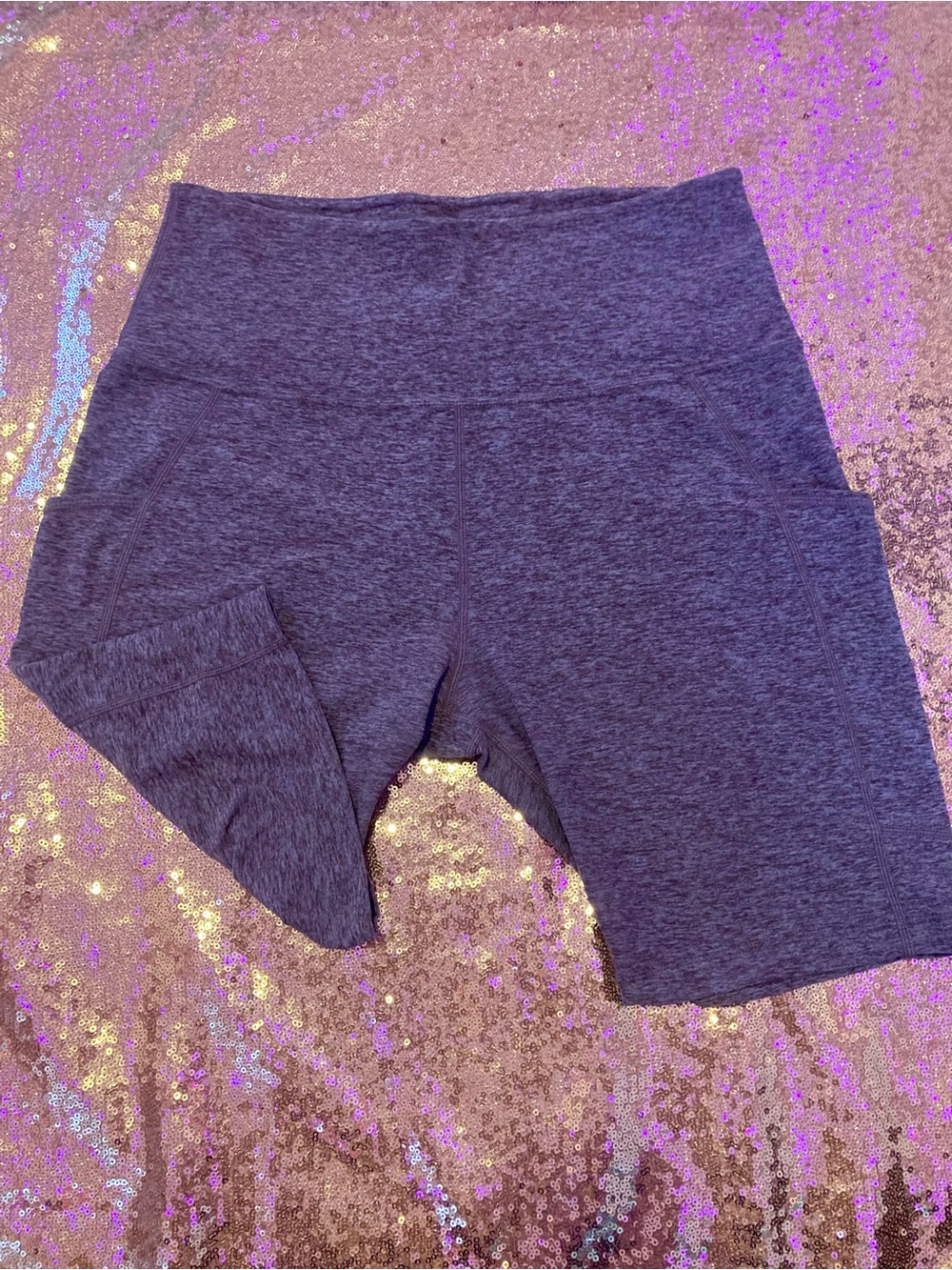 Kirkland Signature Purple Heather High-Rise Bike Shorts